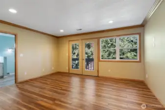 Primary Bedroom Suite and French Doors to Private Deck