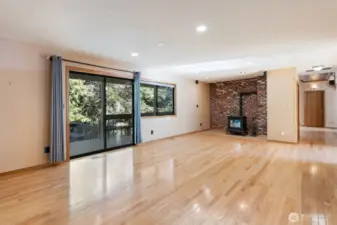 Family Room with Stove