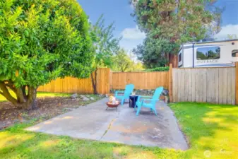 Mature landscaping brings privacy and beauty to the outdoor space