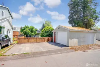 Detached garage with convenient alley access