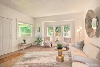 Natural light fills the main living space from all angles