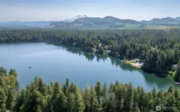 Beautiful arial of Clear Lake next to the property