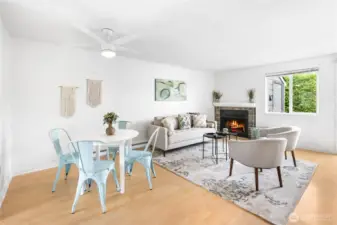 Main living area, leads to a perfect patio and storage area