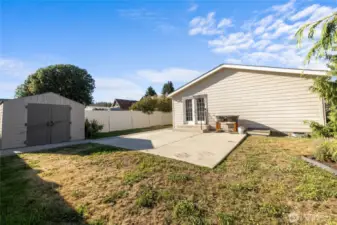 Storage shed for keeping all your tools and yard supplies.