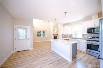 Breakfast bar and dining space.  *Previous build