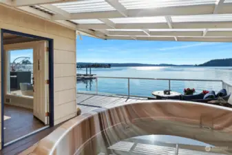 Enjoy the view on your private covered deck in your hot tub!