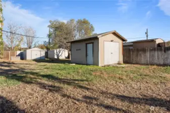 1 car garage and 2 outbuildings