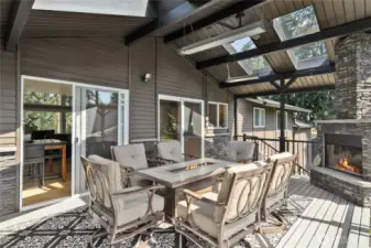 Two Sliders leading you out to the most perfect back deck year round living/entertaining area!