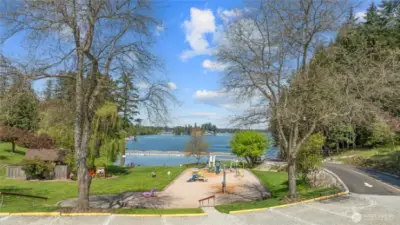 Jenks Park is one of the three parks included in your HOA fees, all parks are lakefront and this one is right down the street and greenery area is across from you!
