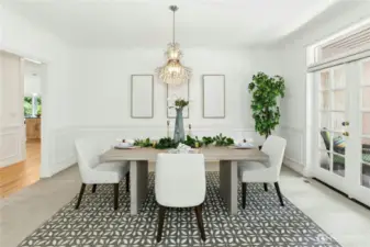 Formal dining room has plenty of space for sideboard or buffet.