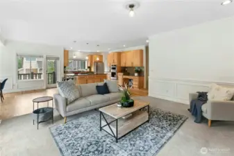 Convenient separate deck off kitchen has space for the barbecue grill