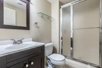 Downstairs 3/4 bath.