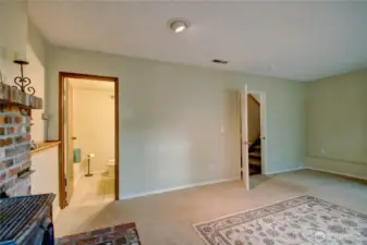 Family room to 1/2 bath down stairs. Would make a great 4th bedroom.