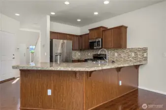 Kitchen with barstool space