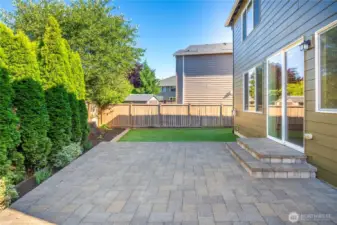 Upgraded private back patio perfect for entertaining