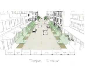 City of Sumner rendering of Town Center development fronting Thompson