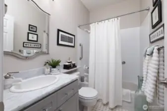 UPDATED BRIGHT SECONDARY 3/4 BATH