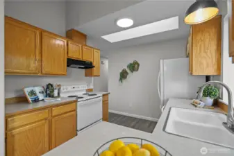 Newer light fixtures and skylight