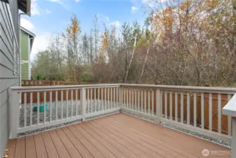 One of the many great features of the home is the protected greenspace behind it.