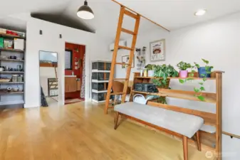 Ladder to the upper space.