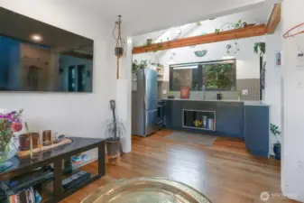 Living area open to kitchen.