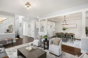 Living and dining rooms