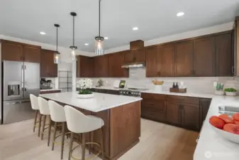 Virtually staged kitchen.