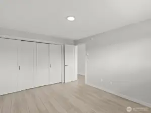 The closet is massive! You'll have plenty of room for your wardrobe.