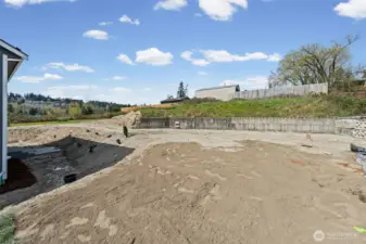 Side yard is being finished with landscaping