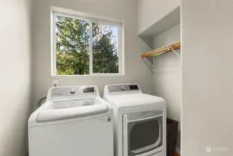 The perfect laundry room is tucked away at the end of the hall on the main level, so it’s out of sight when you’re strategically delaying laundry day. Close the door, and no one will ever know! Plus, built-in storage keeps you organized when you finally decide to tackle the pile.