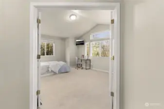 Double doors lead to the grand Bedroom #3, and with its floor-to-ceiling windows, this room is basically the VIP suite of the house. If there’s a battle over bedrooms, prepare for full-on rock-paper-scissors battle.
