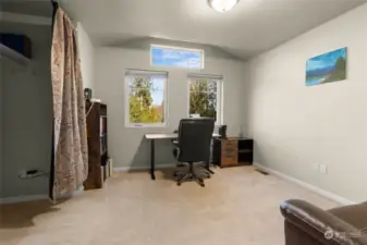 There's even a closet space if you needed to turn this into an additional bedroom or have it as flex space.