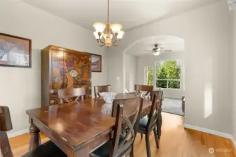 The arched transitions between rooms and the tasteful color palette on the walls add a touch of elegance, making this home truly turn-key and ready for its next owners.