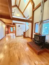 Living room with fireplace!