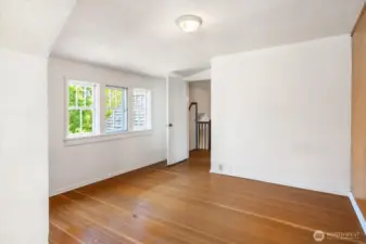 Upper bedroom faces the front side of the house.