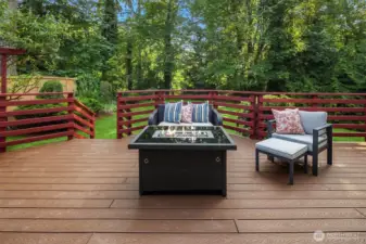 Great size deck for entertaining.