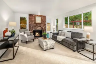 Cozy fireplace.