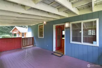 Coming out door to deck