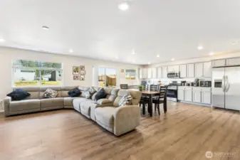 Great Room / Kitchen with Dining Space