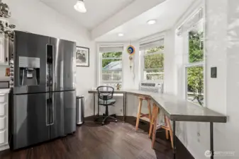 Great work or eating space, looking into the backyard