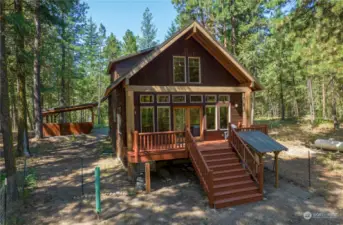 Partially fenced backyard great for dogs or children