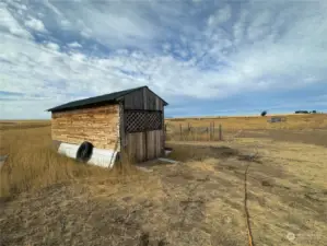 smaller sized garage used for tractor/mower etc