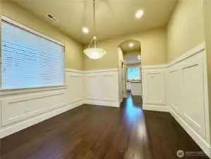 Dining Room with accent walls