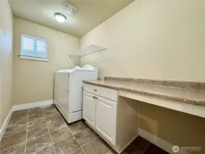 Spacious Laundry Room, washer & dryer stay