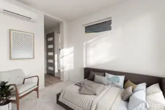 Main floor ADU Bedroom/office. -Virtually staged-pic is of similar unit