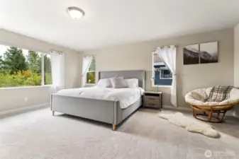 Primary bedroom with views of Mt Is