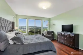 Another view of the primary suite and the views beyond.