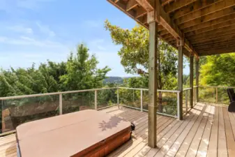 Also on the lower level, enjoy your relaxing hot tub in peace and privacy.