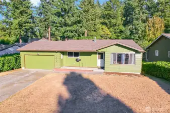 Large Front Yard. 2 Car garage and off street parking