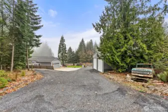 Pickup is one of the yard features-water cascades out of the  grill